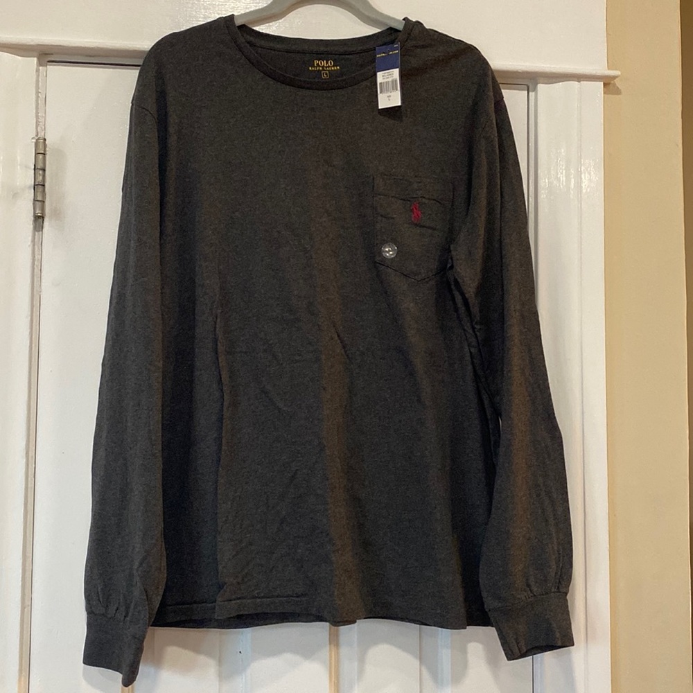 Men's long sleeve polo top